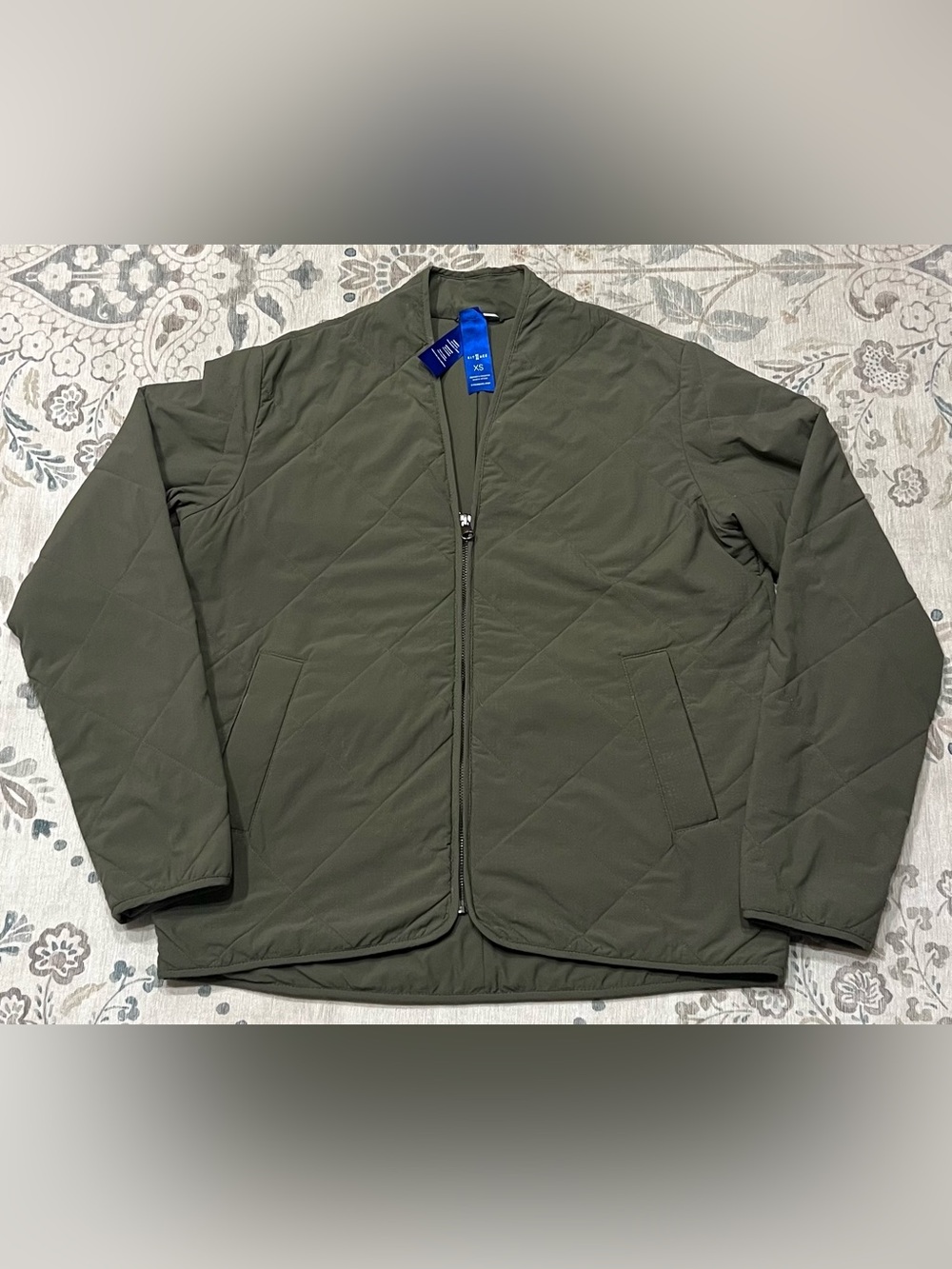 Kit and Ace Women’s Quilted Bomber Jacket Army Green Size XS